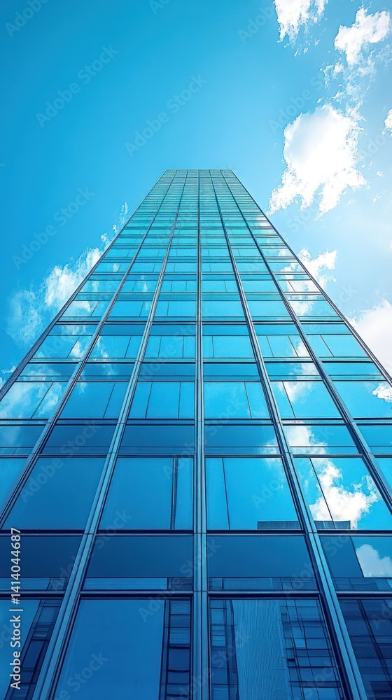 Obraz premium Modern Glass Skyscraper Reaching for the Sky