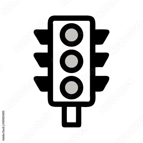 Traffic Light Representing Road Signal System Icon Design
