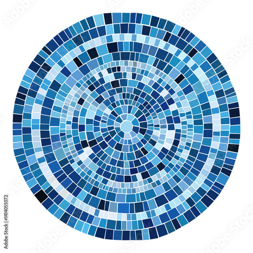 Ancient greece style mosaic mandala. Interweaving mosaic decorative element. Decorative antique stone ornament.