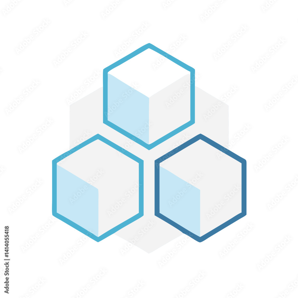 Light transparent 3D cubes in geometric hex design Light transparent 3D cubes in geometric hex design