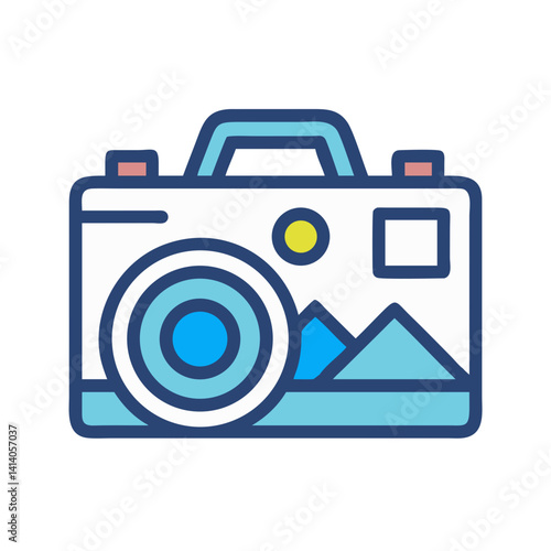 Travel Camera Representing Vacation Photography Icon Design