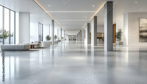 Modern minimalist white interior design space