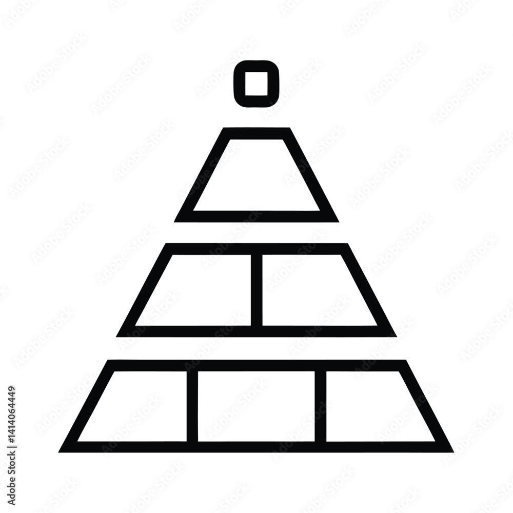 Pyramid Icon with Transparent Background | Bold Outline Pyramid Symbol Pyramid Icon with Transparent Background | Bold Outline Pyramid Symbol