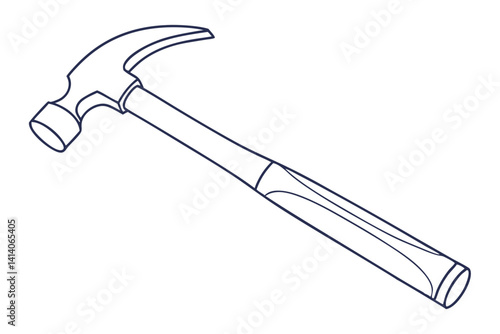 toolbox hammer minimal line illustration