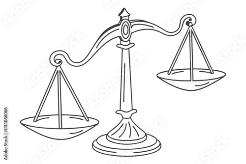 justice law balance scale one line drawing