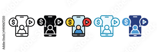 Influencer Marketing Icon Set Multiple Style Collection