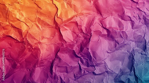 Wallpaper Mural Abstract colorful crumpled paper texture background design image red art hue pink blue fold tone Torontodigital.ca