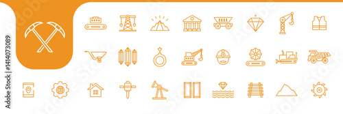 Minimalist Mining Icon Set – Clean & Modern Vector Collection