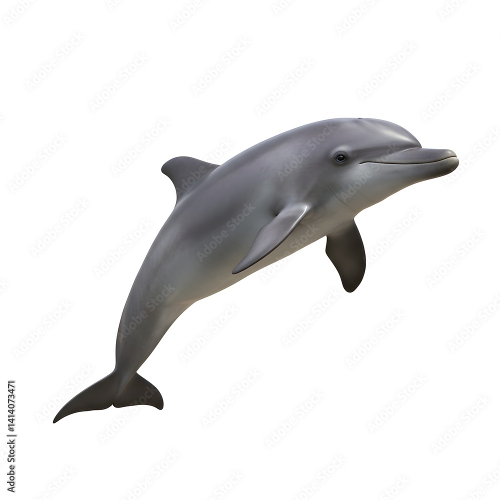 A Gray Dolphin Leaping Gracefully on a White Background, Isolated Shot A Gray Dolphin Leaping Gracefully on a White Background, Isolated Shot