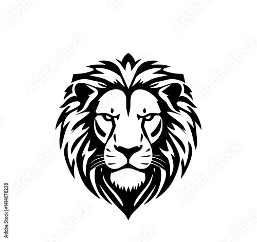 Lion's Majesty: A bold monochrome illustration depicts a lion's head, its powerful gaze and flowing mane rendered in striking graphic style.