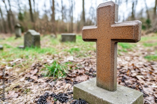 A haunted graveyard where decayed fertilizer causes black vines to grow wildly over tombstones