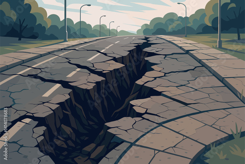 Roads and Sidewalks Split Apart After Violent Ground Rupture
