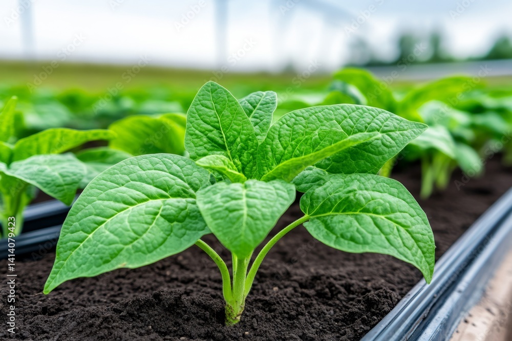 A high-tech glasshouse growing exotic fruits and vegetables under controlled conditions