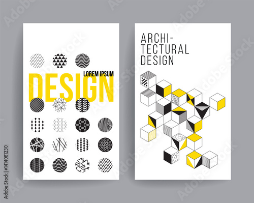 Abstract geometric pattern design and background. Memphis design for cover, poster, template, brochure, decorated flyer.
