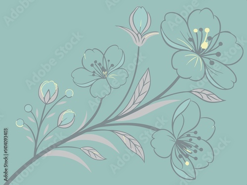 Wallpaper Mural wild flower seamless pattern for textile design, seamless floral pattern, seamless floral background, seamless pattern with flowers Torontodigital.ca