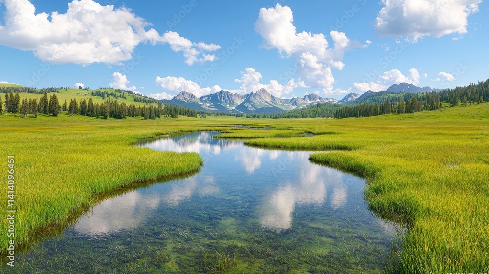 Tranquil stream meadow landscape peaceful nature scene idyllic summer day photography Tranquil stream meadow landscape peaceful nature scene idyllic summer day photography