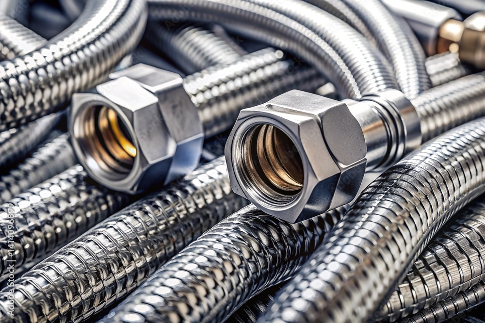 A bunch of pipes are stacked on top of each other A bunch of pipes are stacked on top of each other