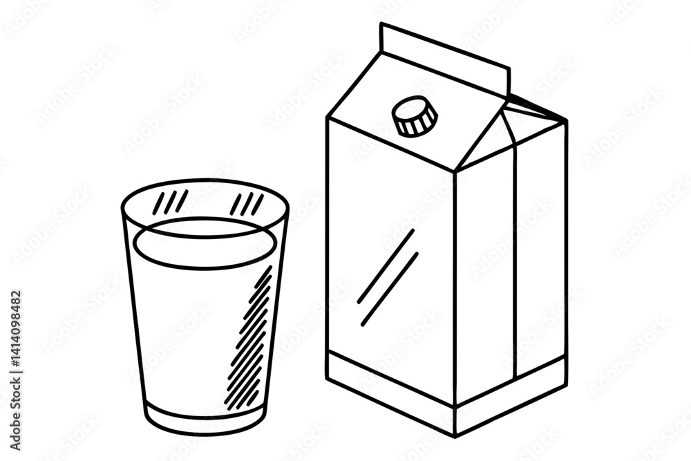 Healthy Drink Concept in Line Drawing Healthy Drink Concept in Line Drawing