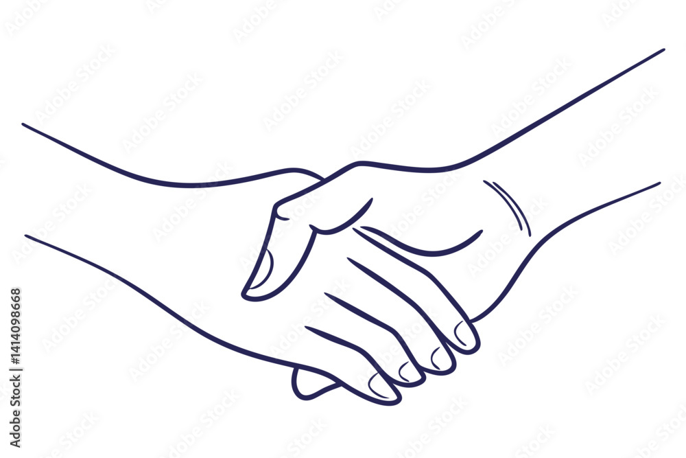 Connected Hands Unity Concept in Line Art Connected Hands Unity Concept in Line Art