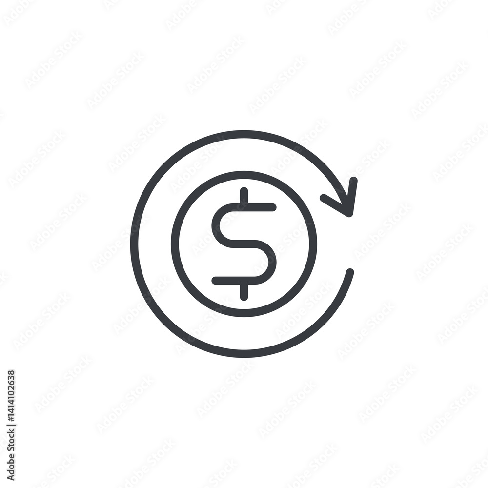 Recurring payment line icon Recurring payment line icon