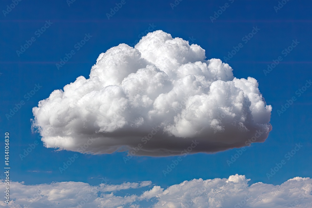 Fluffy cumulus cloud against a vibrant blue sky (1)