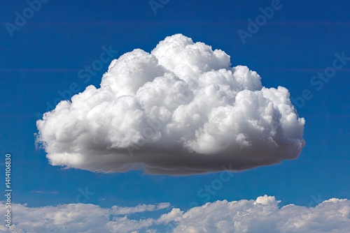 Obraz na płótnie Fluffy cumulus cloud against a vibrant blue sky (1) w salonie