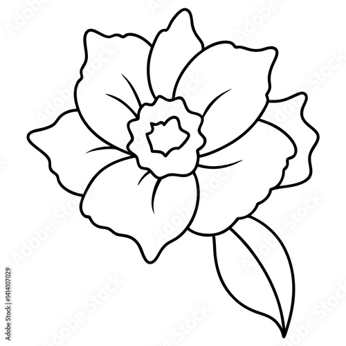 hand drawn -hyacinth flower outline illustration 