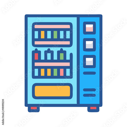 Vending Machine with Displayed Items Icon Design