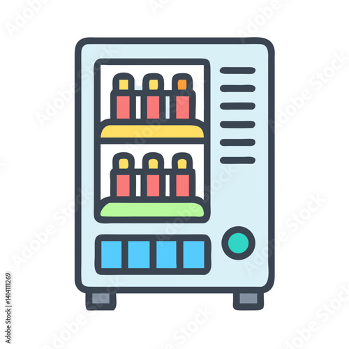 Vending Machine with Displayed Items Icon Design