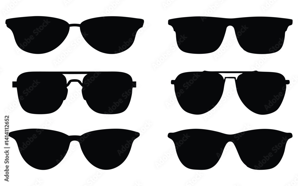 Sunglasses vector silhouette set