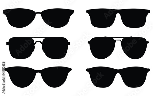 Obraz na płótnie Sunglasses vector silhouette set w salonie