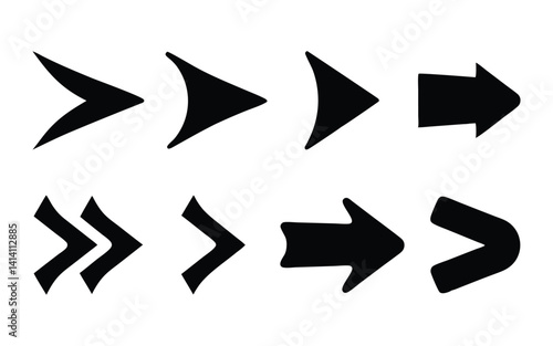 Arrows vector silhouette set