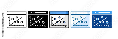 Scatter Plot Icon Set Multiple Style Collection