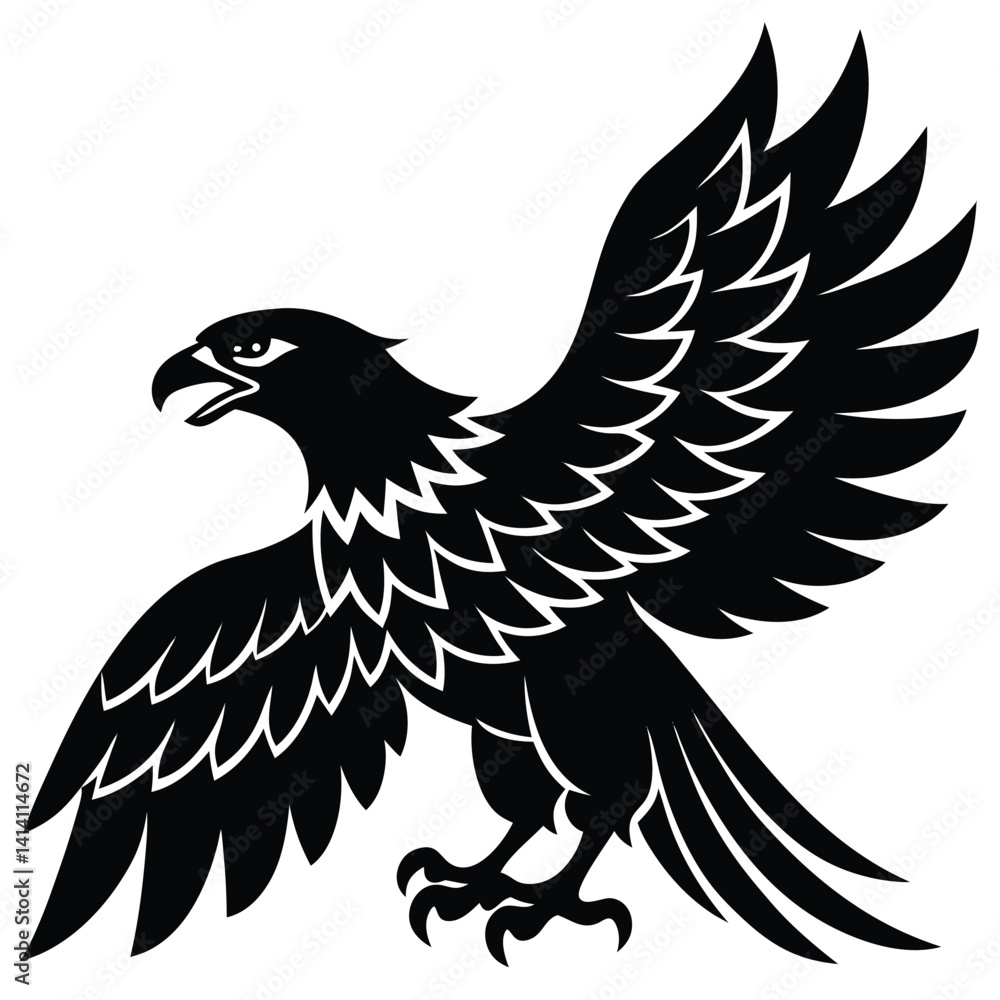 Obraz premium Eagle Bird silhouette vector art illustration