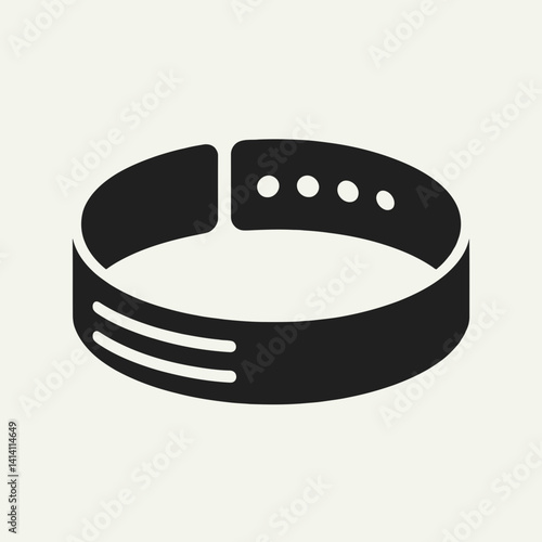  very simple flat and single minimalist Wristband Silhouettes in black on a white background 