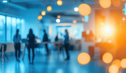 Blurred Office Space  Evening Ambiance