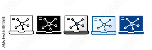 Network Graph Icon Set Multiple Style Collection
