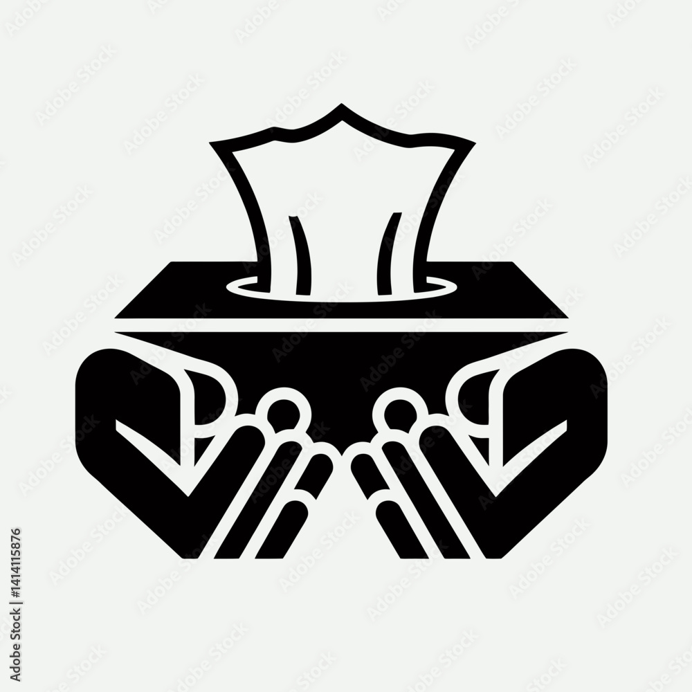 very simple flat and single minimalist Tissue Packet Silhouettes in black on a white background very simple flat and single minimalist Tissue Packet Silhouettes in black on a white background