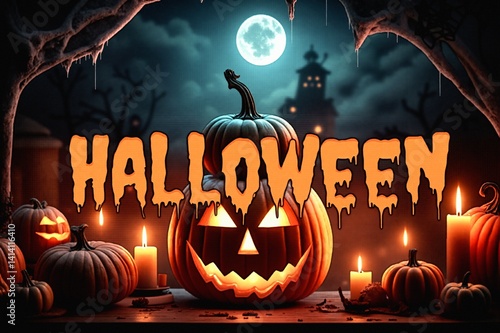 Obraz na płótnie Kartki na święto halloween. Kolorowe czasami śmieszne i straszne jednocześnie. w salonie