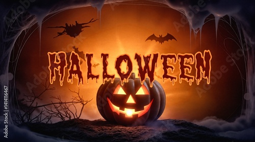 Obraz na płótnie Kartki na święto halloween. Kolorowe czasami śmieszne i straszne jednocześnie. w salonie