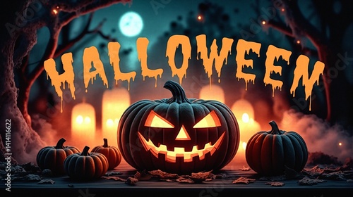 Obraz na płótnie Kartki na święto halloween. Kolorowe czasami śmieszne i straszne jednocześnie. w salonie