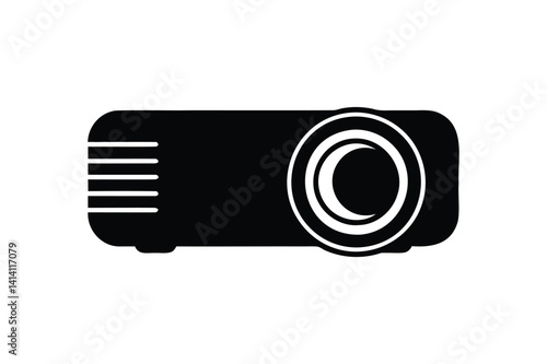 Projector icon silhouette on white background