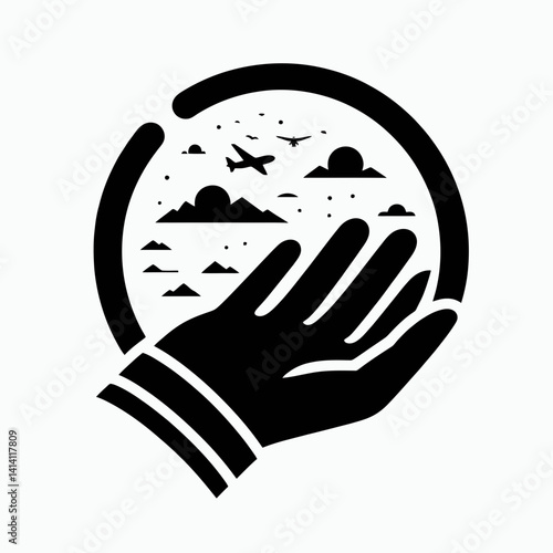  very simple flat and single minimalist Wristband Silhouettes in black on a white background 