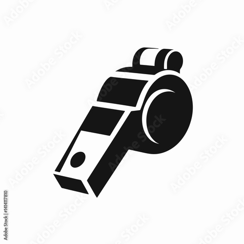  very simple flat and single minimalist Whistle Body Silhouettes in black on a white background 