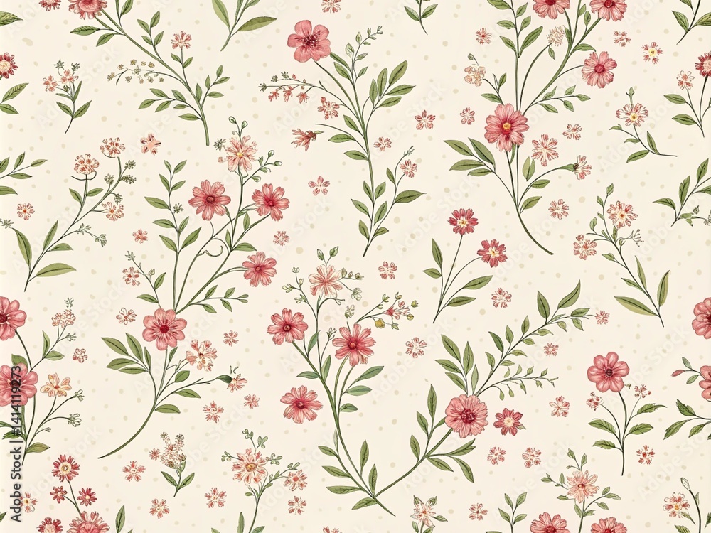 Pink and white wild flower seamless pattern for textile design, seamless floral pattern, seamless floral background, seamless pattern with flowers Pink and white wild flower seamless pattern for textile design, seamless floral pattern, seamless floral background, seamless pattern with flowers