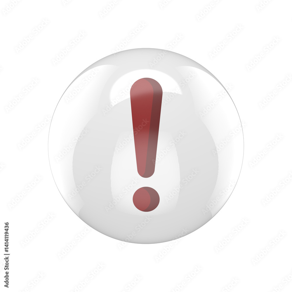 red exclamation mark glossy rounded icon, minimalistic design button red exclamation mark glossy rounded icon, minimalistic design button