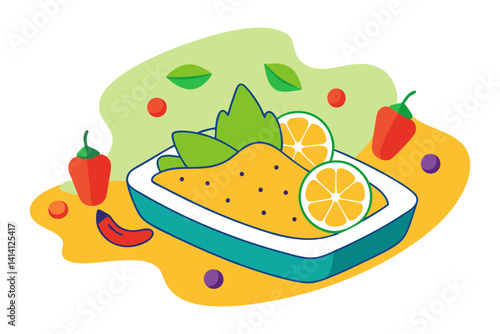 Tasty Street Corn with Garnish Vector Art