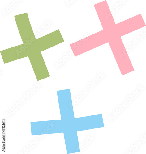 Colorful plus sign graphic