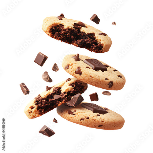 Cookies chocolate falling png