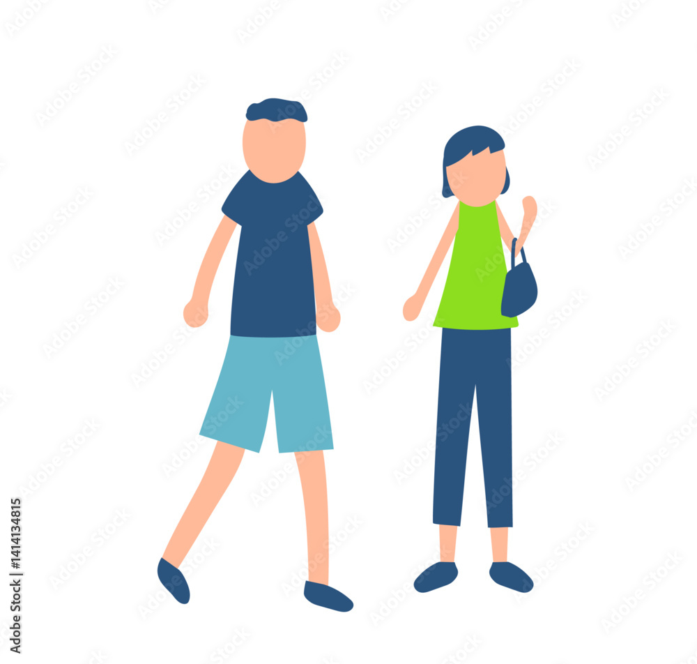 お出かけする男女のイラスト お出かけする男女のイラスト
